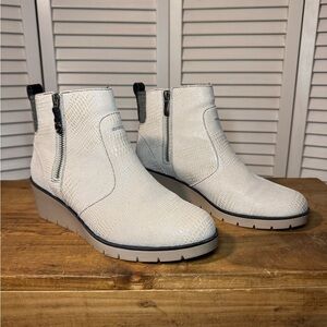 Women's Leather White Ankle Boots